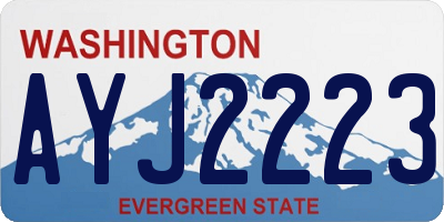WA license plate AYJ2223