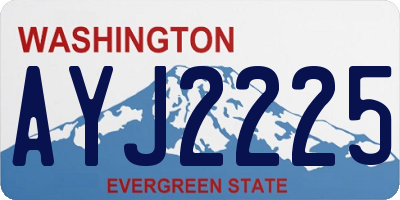 WA license plate AYJ2225