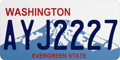 WA license plate AYJ2227