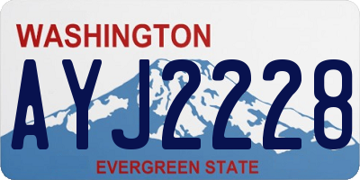 WA license plate AYJ2228