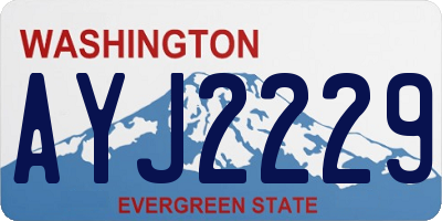 WA license plate AYJ2229