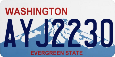 WA license plate AYJ2230