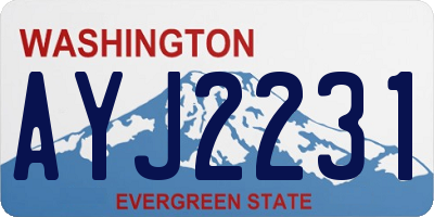 WA license plate AYJ2231
