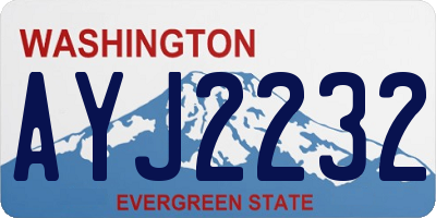 WA license plate AYJ2232