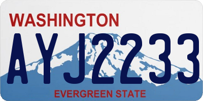 WA license plate AYJ2233