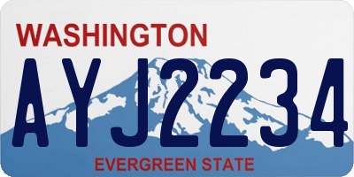 WA license plate AYJ2234