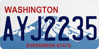 WA license plate AYJ2235