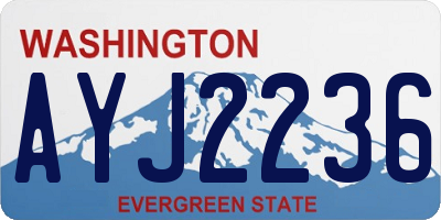 WA license plate AYJ2236