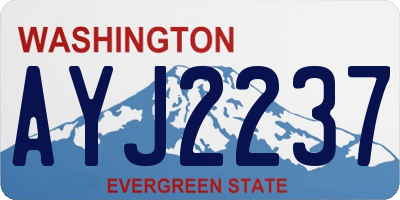 WA license plate AYJ2237
