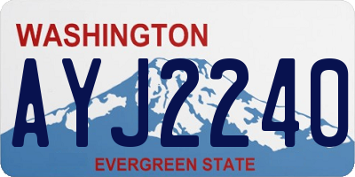 WA license plate AYJ2240