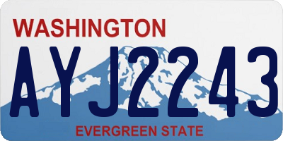 WA license plate AYJ2243