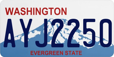 WA license plate AYJ2250