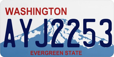 WA license plate AYJ2253