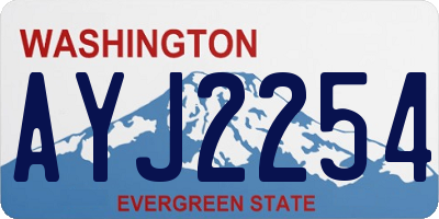 WA license plate AYJ2254