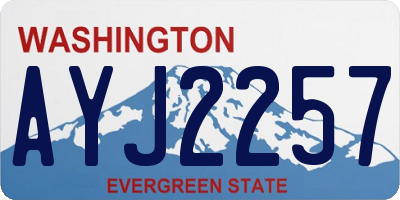 WA license plate AYJ2257