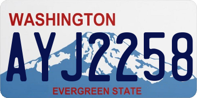WA license plate AYJ2258