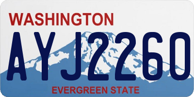WA license plate AYJ2260