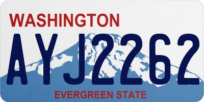 WA license plate AYJ2262