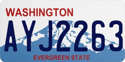 WA license plate AYJ2263