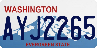 WA license plate AYJ2265