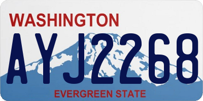 WA license plate AYJ2268