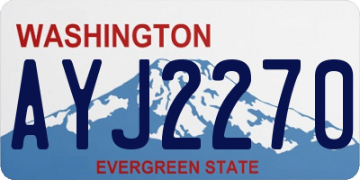 WA license plate AYJ2270