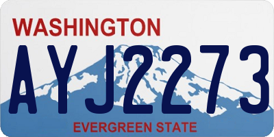 WA license plate AYJ2273