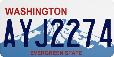 WA license plate AYJ2274
