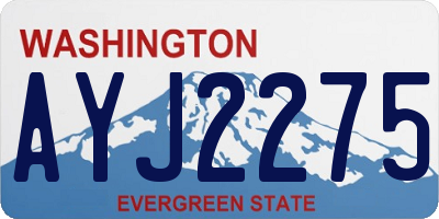 WA license plate AYJ2275