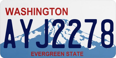 WA license plate AYJ2278