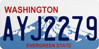 WA license plate AYJ2279