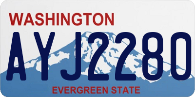 WA license plate AYJ2280