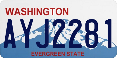 WA license plate AYJ2281
