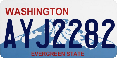 WA license plate AYJ2282