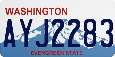 WA license plate AYJ2283