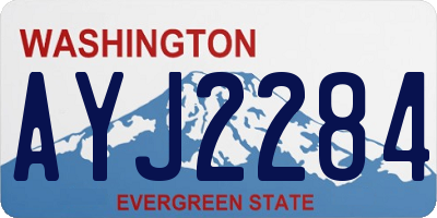 WA license plate AYJ2284