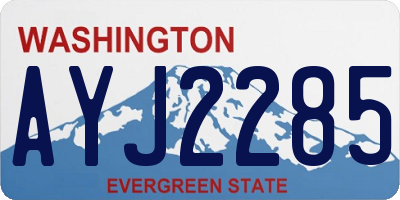 WA license plate AYJ2285