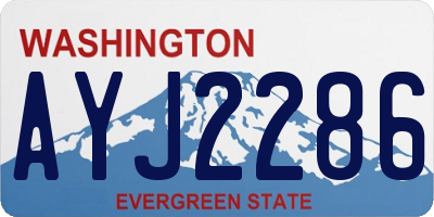 WA license plate AYJ2286