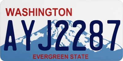 WA license plate AYJ2287