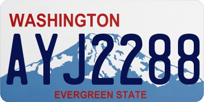 WA license plate AYJ2288