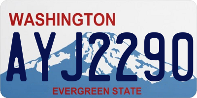 WA license plate AYJ2290