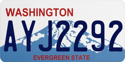 WA license plate AYJ2292