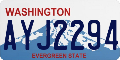 WA license plate AYJ2294