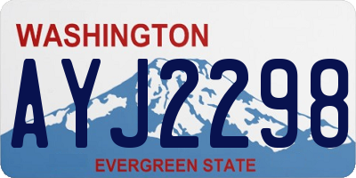 WA license plate AYJ2298