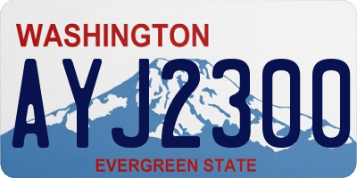 WA license plate AYJ2300