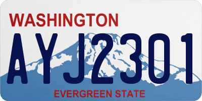 WA license plate AYJ2301