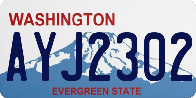 WA license plate AYJ2302