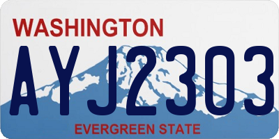 WA license plate AYJ2303