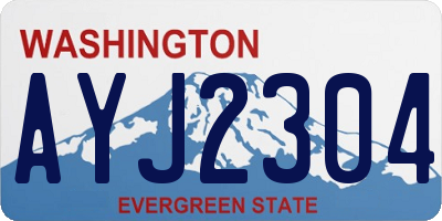WA license plate AYJ2304