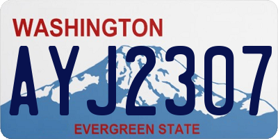 WA license plate AYJ2307